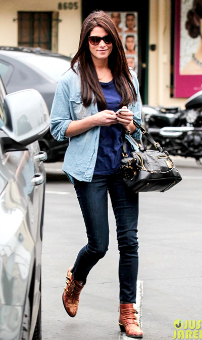 Ashley Greene heads out for an early dinner at Cafe Med on Wednesday (January 23) in West Hollywood, Calif.
