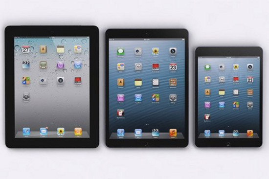 iPad 5 giả tưởng so kích cỡ với iPad 4 và iPad Mini