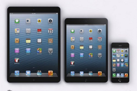 iPad 5 giả tưởng so kích cỡ với iPad 4 và iPad Mini