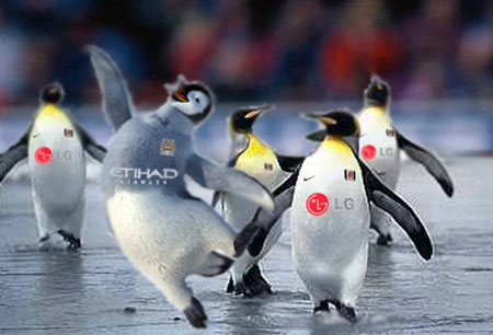 Trận đấu Fulham-Man City được miêu tả vui nhộn bằng hình ảnh những chú chim cánh cụt