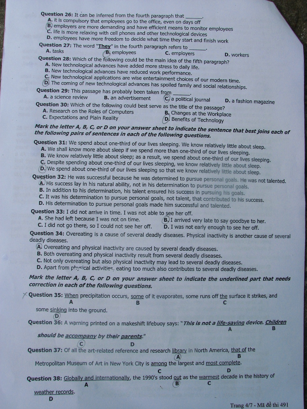 Xã hội - Gợi ý giải đề thi môn Tiếng Anh khối D (Hình 4).