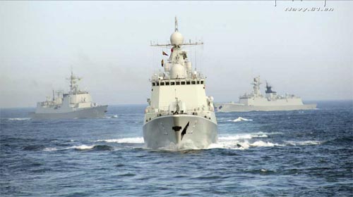 Chùm ảnh tàu chiến Nga-Trung dàn trận trên biển