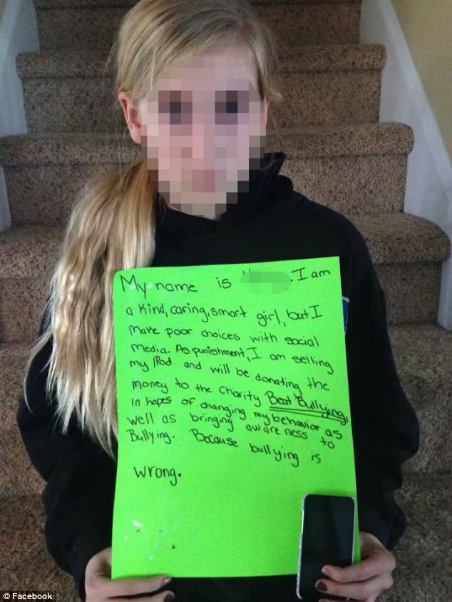 Mẹ Hailey đã đăng bức ảnh này lên Facebook để trừng phạt con gái