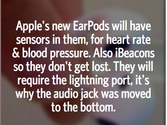 Tai nghe iPhone 6 được tích hợp đo cảm biến nhịp tim và huyết áp