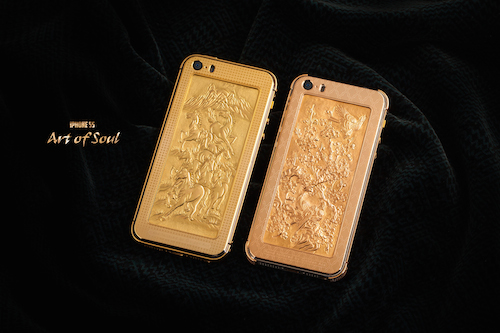 iPhone 5s vỏ vàng 18K chạm khắc tinh xảo