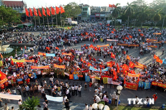 Míttinh tại Hải Phòng, Thanh Hóa phản đối Trung Quốc
