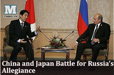 Cả Nhật và Trung Quốc đều nhận thấy tầm quan trọng của Nga và muốn làm đồng minh với Moscow. Minh họa ghép từ ảnh chụp màn hình