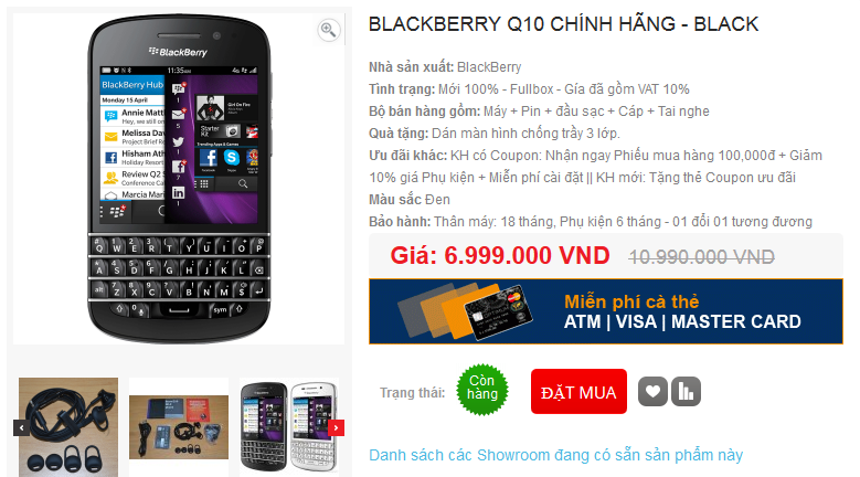 BlackBerry Q10 chính hãng giảm giá sốc 7