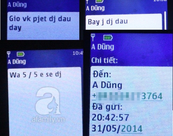 Những tin nhắn mà Th. gửi cho Dũng vào đêm 31/5.