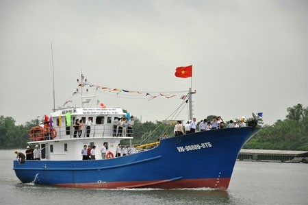 Mẫu tàu đánh cá lưới rê Hải Âu do Tổng công ty công nghiệp Đóng tàu Việt Nam đóng tại Nam Định. Nguồn ảnh: Hội Khoa học kỹ thuật Biển TP.HCM.