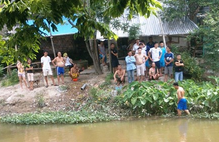 Khúc sông nơi phát hiện thi thể cụ Nguyễn Thị Bống bị đuối nước