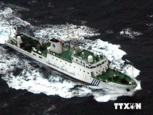 Tàu hải giám Trung Quốc xâm nhập vào vùng biển gần quần đảo tranh chấp Senkaku/Điếu Ngư. Ảnh: AFP/TTXVN