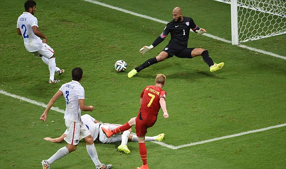 Kết quả World Cup 2014 Bỉ 2-1 Mỹ: Người hùng Howard không cứu nổi tuyển Mỹ