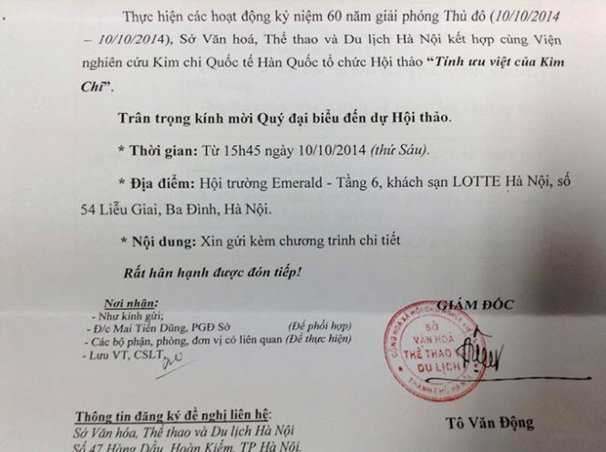 ​Kỷ niệm ngày 10/10 bằng hội thảo về... kim chi: Giám đốc sở VH-DL Hà Nội xin lỗi