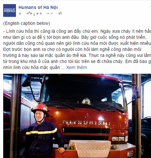 lính cứu hỏa, chữa cháy, cộng đồng mạng, cư dân mạng, Humans of Hanoi, nickname