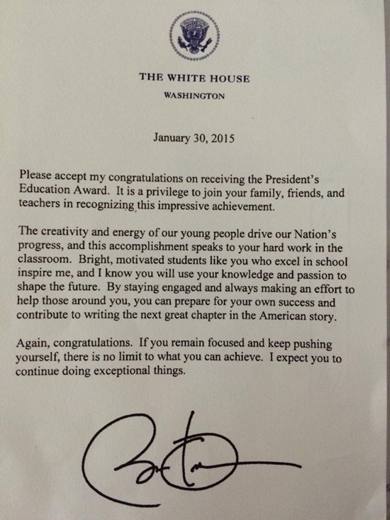 Tổng thống Obama viết gì trong thư chúc mừng thần đồng Đỗ Nhật Nam? 2
