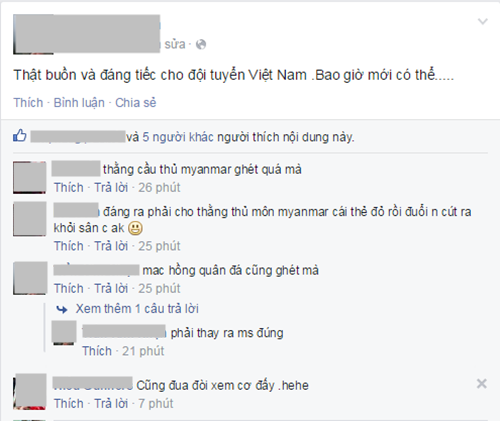 Facebook tràn ngập nỗi thất vọng của đội tuyển Việt Nam 3