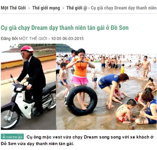 'Cụ ông đi xe Dream trêu gái' xuất hiện trên đường Hà Nội 2