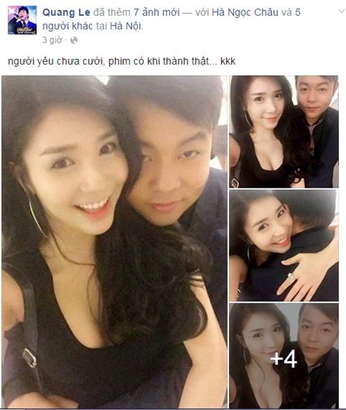 Facebook sao Việt: Quang Lê đăng ảnh thân mật với bạn gái hot girl 1