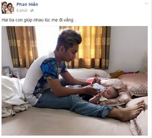 Facebook sao Việt:  Phan Hiển ôm Kubi tạo dáng chụp ảnh 1