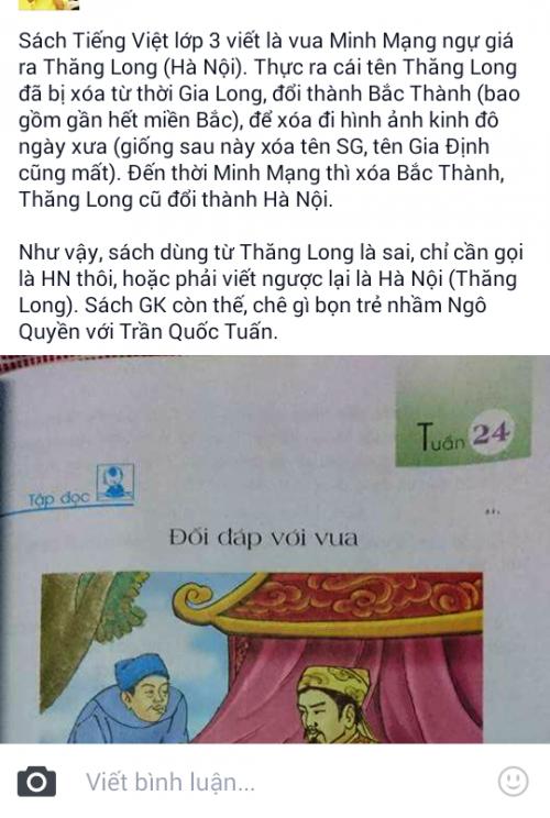 Giải oan cho sách Tiếng Việt lớp 3 bị nghi viết sai địa danh lịch sử