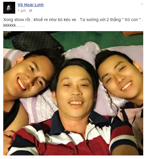 Facebook sao: Hoài Linh hào hứng selfie cùng con nuôi và con ruột 1 Facebook sao: Hoài Linh hào hứng selfie cùng con nuôi và con ruột 1