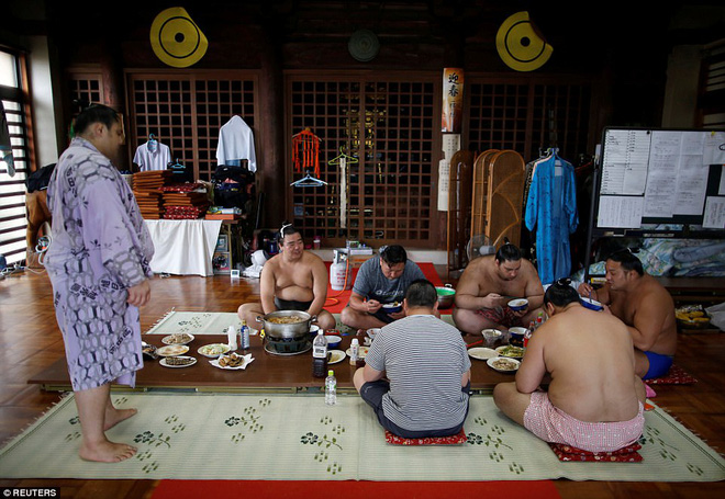 Vén màn cuộc sống của các đấu sĩ sumo tinh nhuệ tại Nhật Bản: Nạp 8.000 calo/ngày, phải thở bằng máy oxy khi ngủ - Ảnh 11.