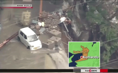Cảnh tượng khủng khiếp ở Nhật khi siêu bão Lan đổ bộ 1