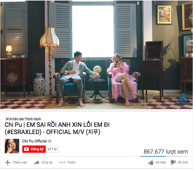 Chỉ sau nửa ngày, MV mới của Chi Pu gần chạm mốc triệu view, bỏ xa Hương Giang Idol, Văn Mai Hương - Ảnh 1.