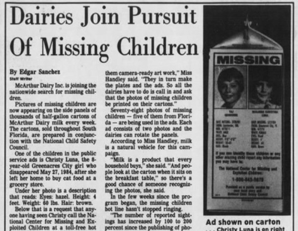 Sự thật về những đứa trẻ trên vỏ hộp sữa: Cơn ác mộng của nhiều gia đình Mỹ và sự biến mất bí ẩn của trẻ em - Ảnh 4.