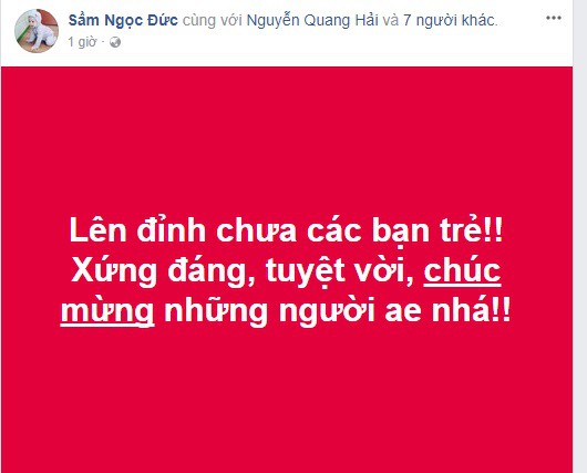 Công Vinh, Văn Lâm và Quốc Vượng ngả mũ thán phục U23 Việt Nam - Ảnh 4. Công Vinh, Quốc Vượng lên tiếng chúc mừng U23 Việt Nam 3