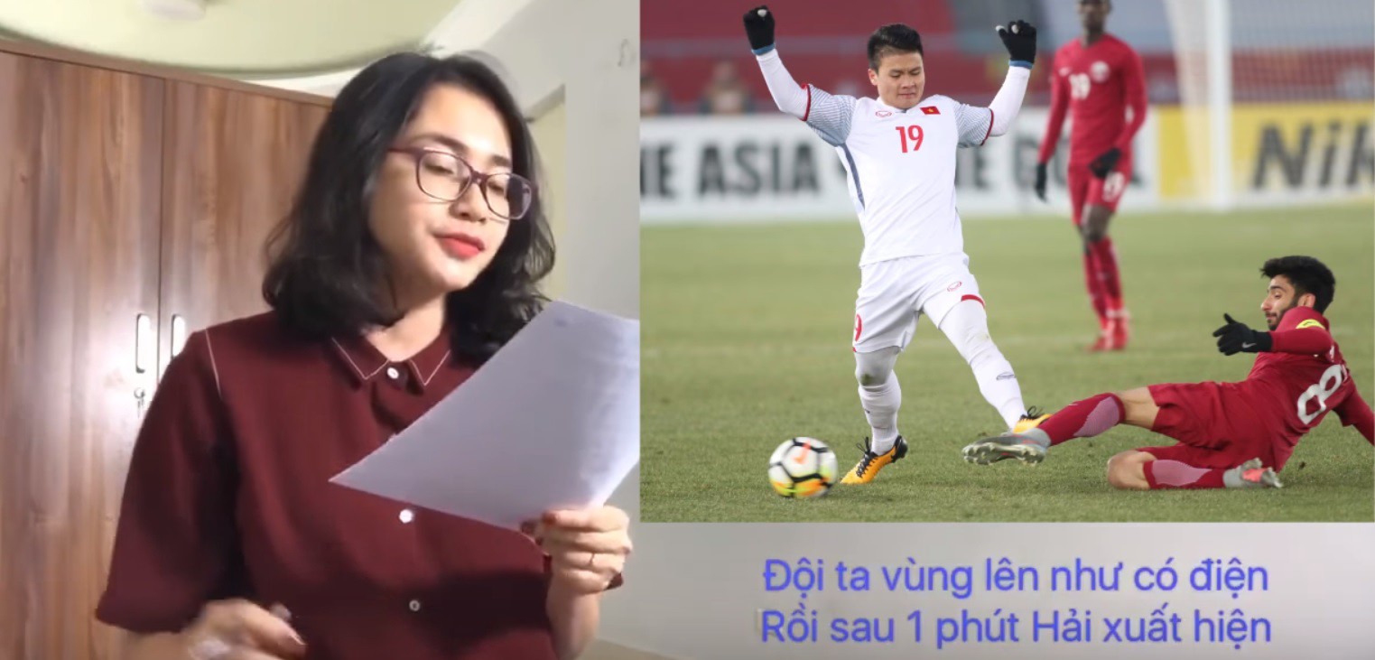 Cô gái kể lại chi tiết trận bán kết gay cấn của U23 Việt Nam chỉ bằng một bài hát 1 Cô gái kể lại chi tiết trận bán kết gay cấn của U23 Việt Nam chỉ bằng một bài hát 1