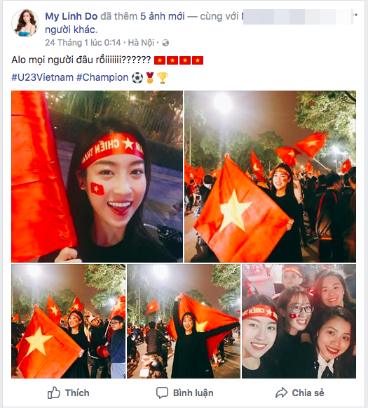 Hoa hậu Đỗ Mỹ Linh đã ở đâu trong suốt trận đấu chung kết của đội tuyển U23 Việt Nam? - Ảnh 2.
