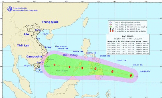 Xuất hiện bão giật cấp 12, dự báo hướng thẳng vào Biển Đông vào ngày 30 Tết 1