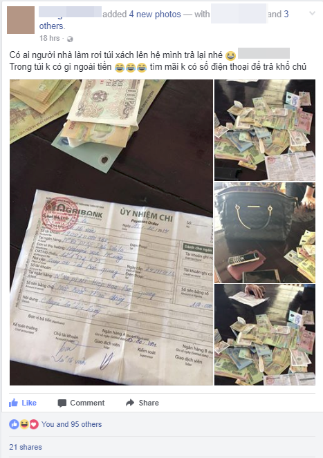 Cô gái trẻ tìm kiếm vị khách bỏ quên túi xách chứa 2 chiếc Vertu cùng gần 50 triệu đồng tiền mặt tại quán ăn - Ảnh 1.