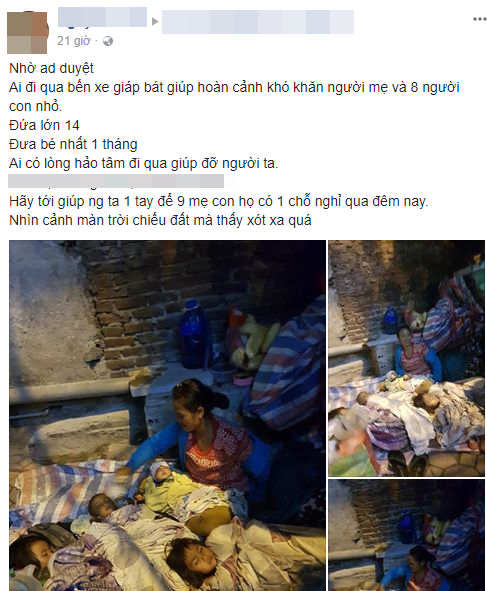 Cộng đồng chung tay giúp đỡ người mẹ nghèo ôm 4 con nhỏ ra Hà Nội xin quần áo - Ảnh 1.