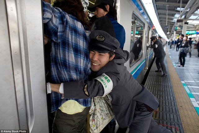 Những Oshiya hành nghề cực lạ ở Nhật Bản: Ngày làm việc 90 phút, công việc chỉ là nhồi càng nhiều khách lên tàu điện càng tốt - Ảnh 1.