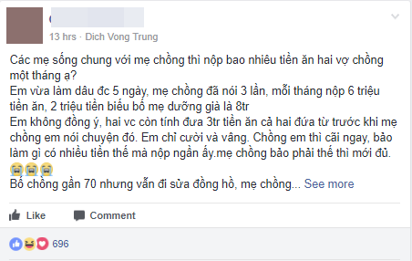 Về làm dâu 5 ngày mẹ chồng đã yêu cầu nộp 8 triệu/tháng tiền ăn và biếu bố mẹ, dù bà vẫn có nguồn thu cho thuê nhà cả chục triệu đồng - Ảnh 1.