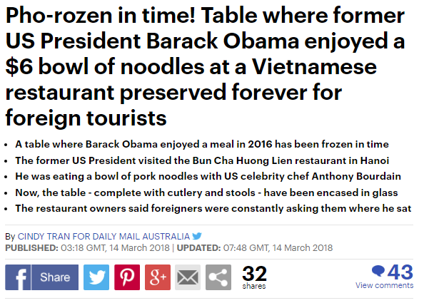 Câu chuyện chiếc bàn ăn ông Obama từng ngồi lồng khung kính lên báo nước ngoài, cộng đồng mạng bàn tán xôn xao - Ảnh 2.