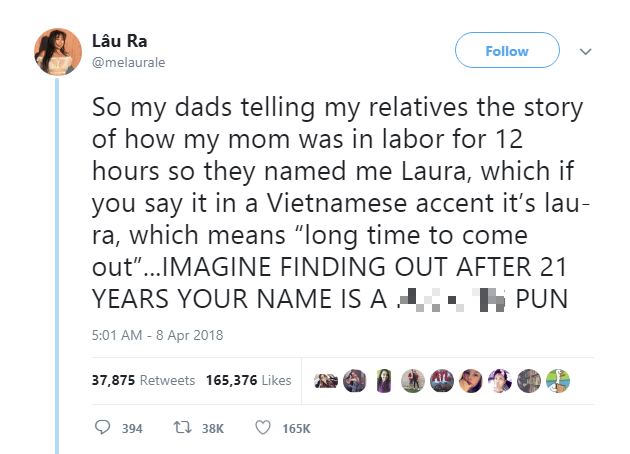 Cô gái gốc Việt hot nhất Twitter vì cái tên Laura, cư dân mạng cười muốn xỉu khi biết ý nghĩa thực sự của nó - Ảnh 2.