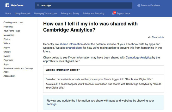 Cách kiểm tra tài khoản Facebook xem mình có là nạn nhân của scandal bán thông tin hay không - Ảnh 1.