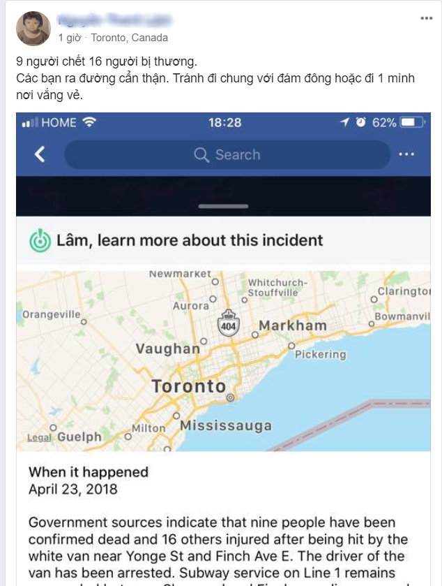Du học sinh Việt tại Canada hoang mang sau vụ xe điên đâm chết 10 người đi bộ - Ảnh 3.