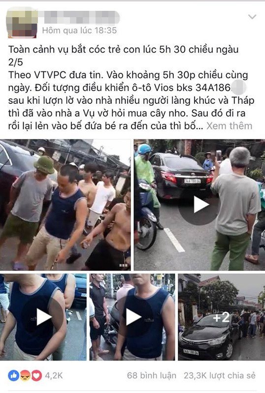 Hưng Yên: Người đàn ông đi ô tô bị dân vây bắt, đánh đập chảy máu vì nghi bắt cóc trẻ em - Ảnh 2.
