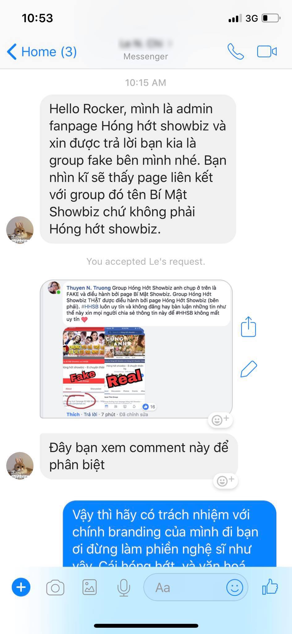 Dù biết là đọc phải page giả, Rocker Nguyễn vẫn chỉ trích và dọa fanpage HHSB xịn phải... tự giải quyết trong 24h - Ảnh 1.