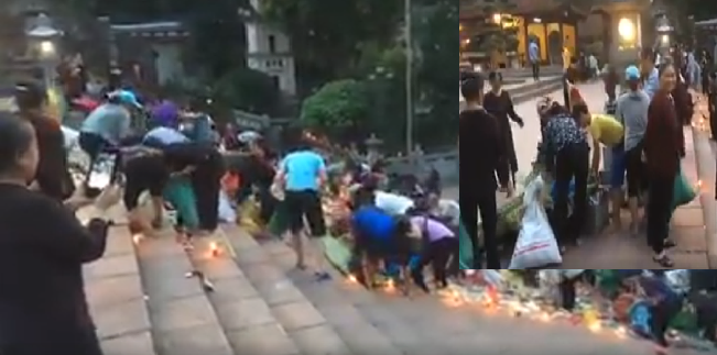 Sở văn hóa thể thao Hà Nội vào cuộc vụ hàng chục người dân hôi đồ cúng, cướp lộc ở chùa Hương - Ảnh 1.