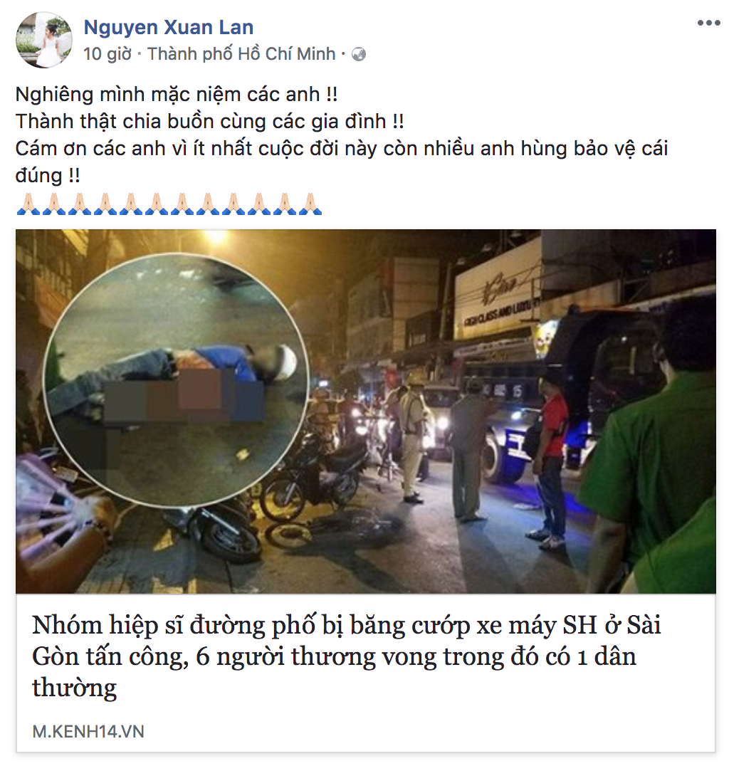 Sao Việt tiếc thương các hiệp sĩ Sài Gòn tử nạn vì truy đuổi cướp - Ảnh 5.