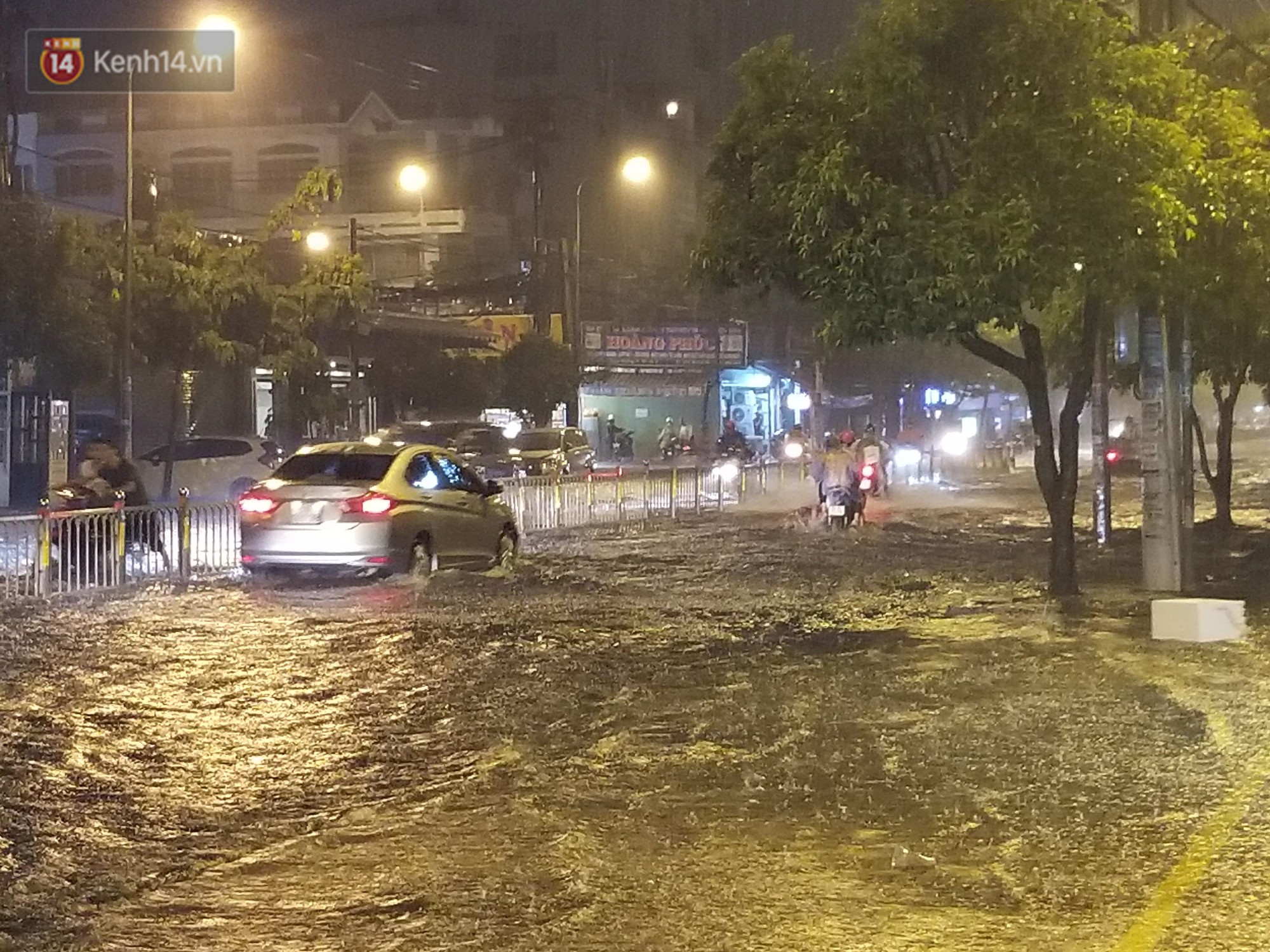 TP. HCM: Mưa lớn kèm sấm chớp, gió giật mạnh quật cây xanh ngã đổ, nhiều tuyến đường biến thành sông - Ảnh 7.