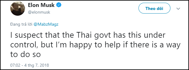 Nói là làm, tỉ phú công nghệ Elon Musk cử ngay người đến Thái Lan để hỗ trợ giải cứu đội bóng mắc kẹt trong hang 1 Nói là làm, tỉ phú công nghệ Elon Musk cử ngay người đến Thái Lan để hỗ trợ giải cứu đội bóng mắc kẹt trong hang 1