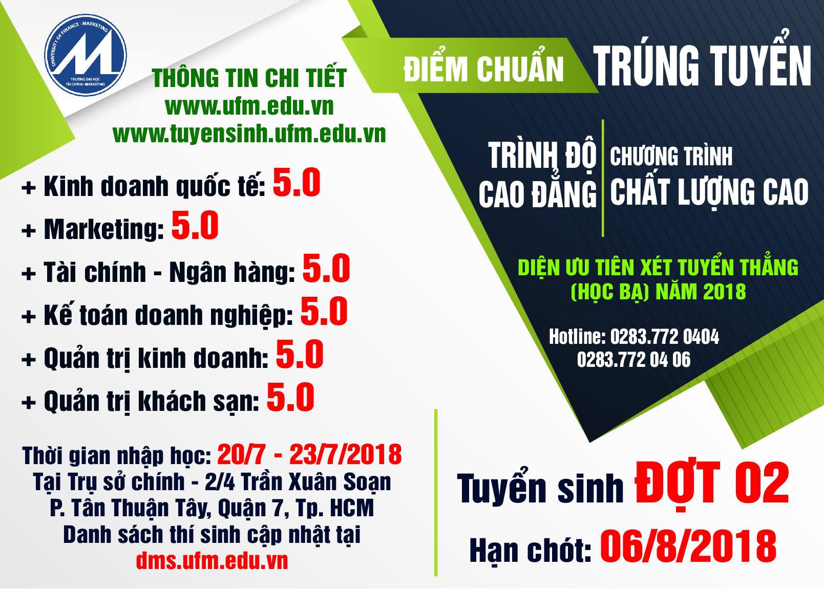 ĐH Tài chính-Marketing, ĐH Công Đoàn chính thức công bố điểm sàn xét tuyển năm 2018 - Ảnh 3.