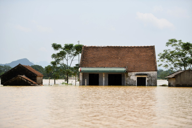 Sau 1 tuần mưa, người Hà Nội dùng thuyền tự chế, bơi trong dòng nước ngập ao bèo về nhà 25